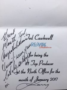 ted cawkwell top producer note
